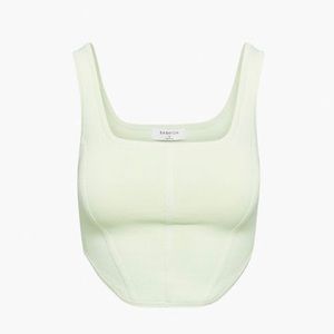 BABATON SCULPT KNIT BUSTIER TANK in soft mint
